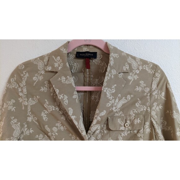 Piazza Sempione Duster Length Embroidered Floral/Paisley Cotton Blend Coat 44/8 - Picture 3 of 15